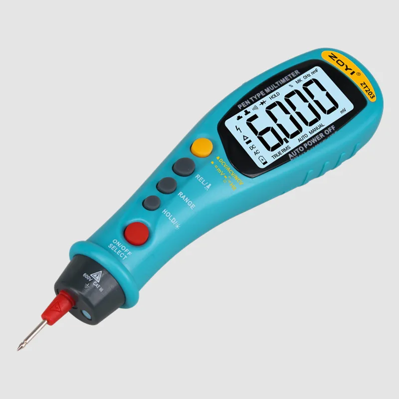 

Original Manufacturer ZOYI ZT203 True-RMS AC DC Voltage Ohm Capacity Frequency Diode Continuity NCV Digital Pen Type Multimeter