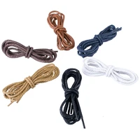 hot selling round twisted waxed shoelaces wax coating cotton shoe laces waterproof 90 cm