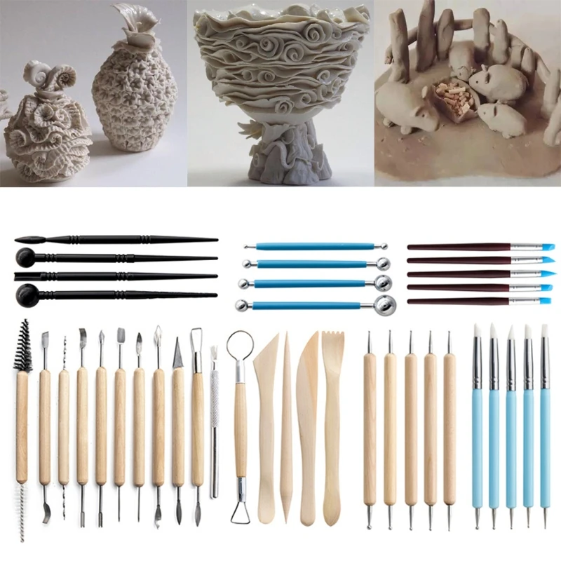 41 шт. DIY Пластилин Скульптура гончарные изделия набор инструментов