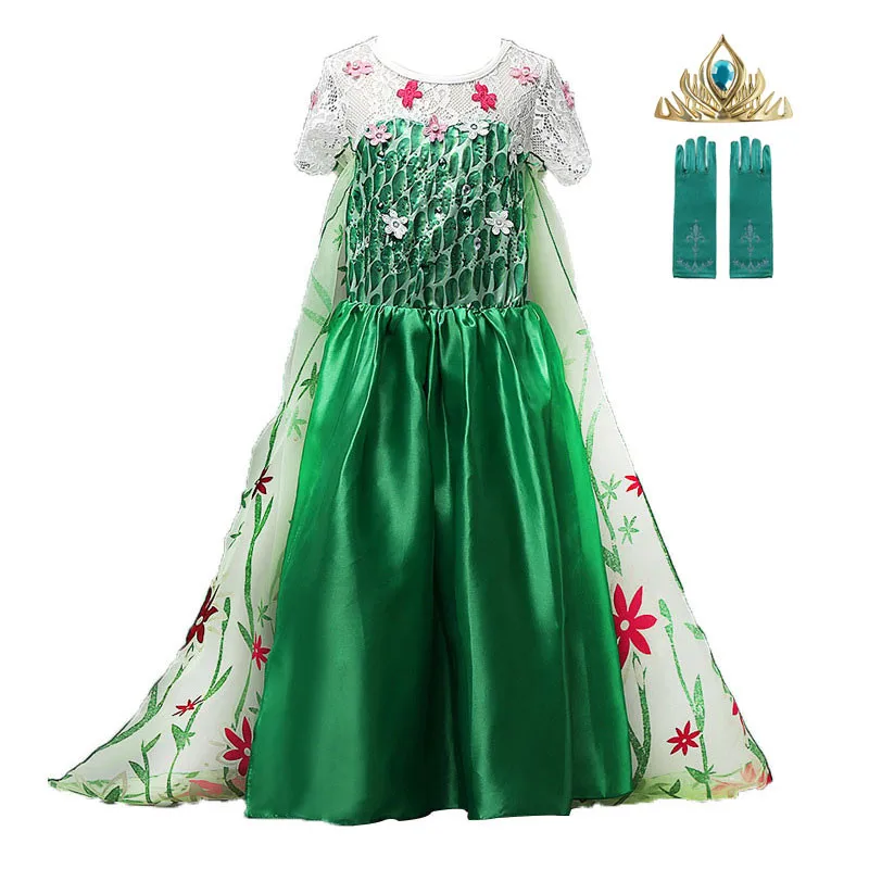 

Girls Elsa Dress Kids Cosplay Snow Queen 2 Elza Costume Child Carnival Birthday Party Clothes Elza Fancy Fantasia Princess Dress