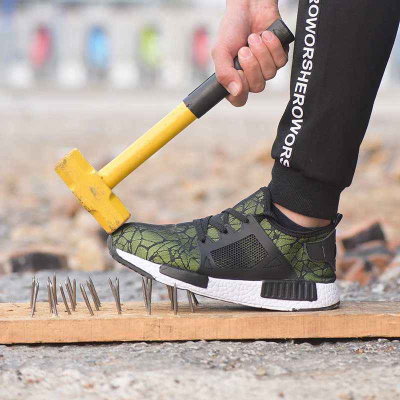Легкая модная дышащая защитная обувь 2019 г. Новые мужские кроссовки со стальным