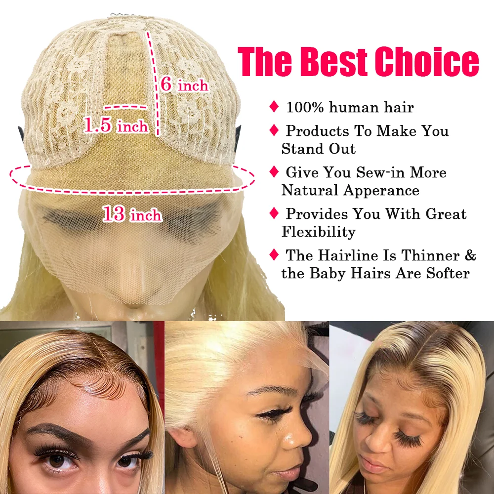 Парики блонд Hd из натуральных прозрачных волос плотность 613 360 250 для чернокожих