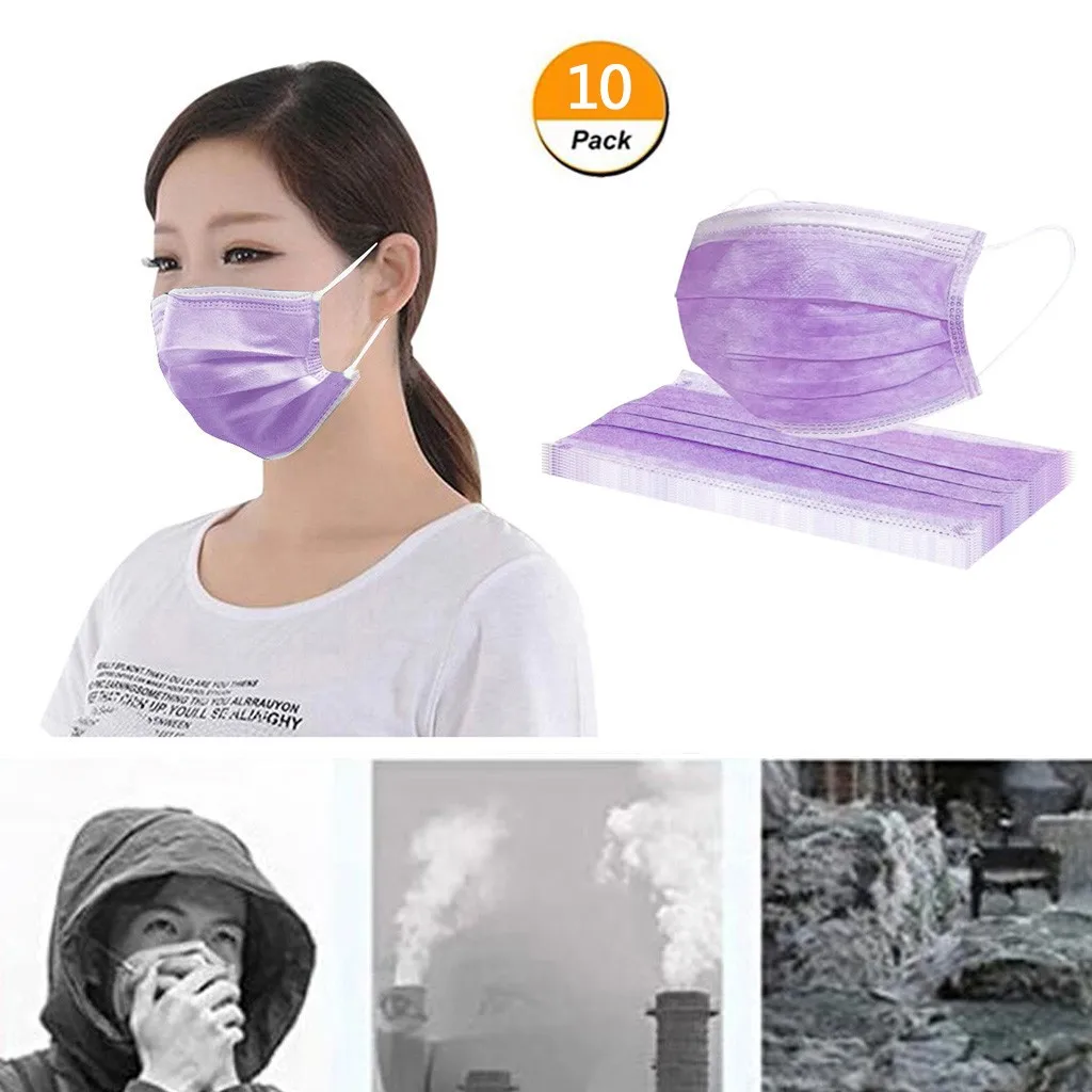 Mascarilla фиолетовый одноразовая Нетканая маска для лица из дышащего материала
