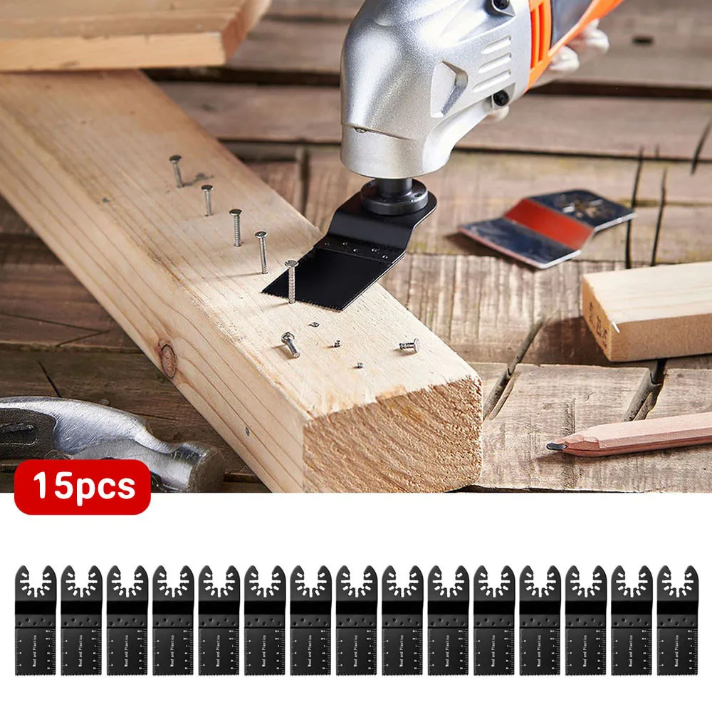 

15pcs Oscillating Multi Tool Blades For Cutting Wood Plastic Soft Metal Dwalt Black Decker Multi Tools Woodworking Power Tool