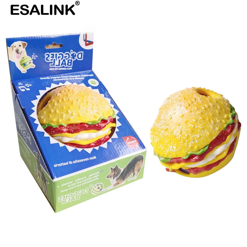 ESALINK звуковые игрушки в форме гамбургера забавные питомцы собачий мяч для собаки