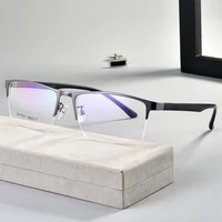 alloy frame glasses half rim eyeglasses men style spring hinges optical glasses and myopia eyewear rectangle spectacles