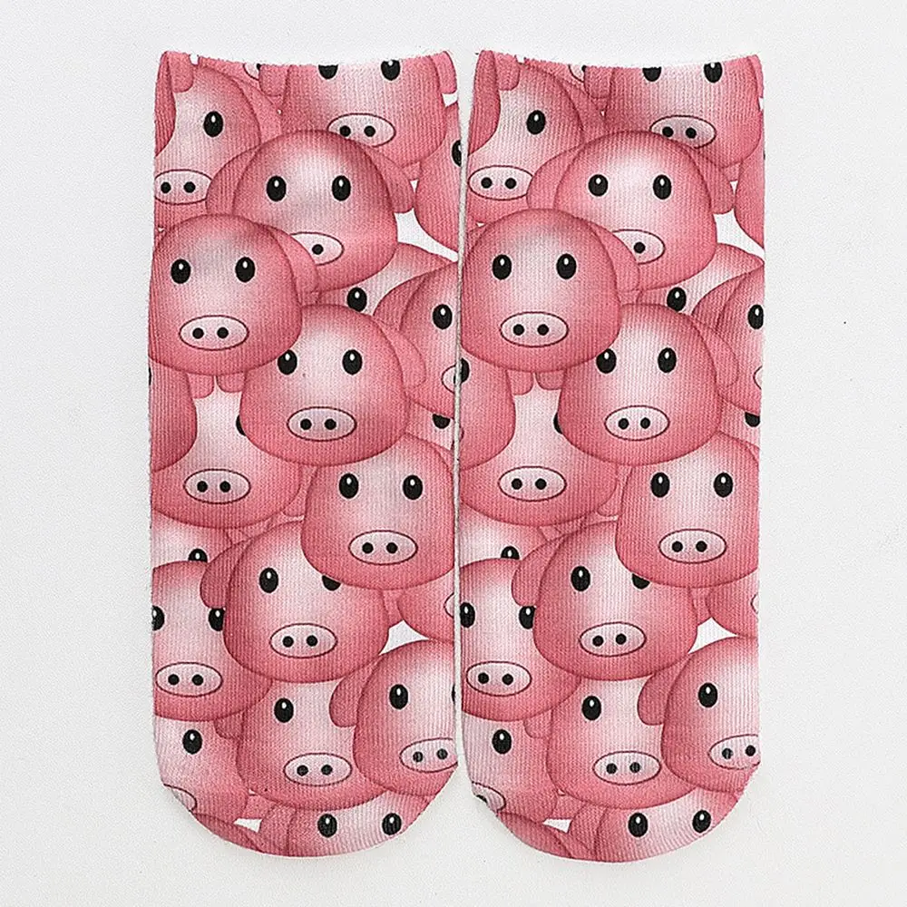 Pigling Mini Pig/короткие носки до щиколотки розовые забавные Женские носочки с 3D