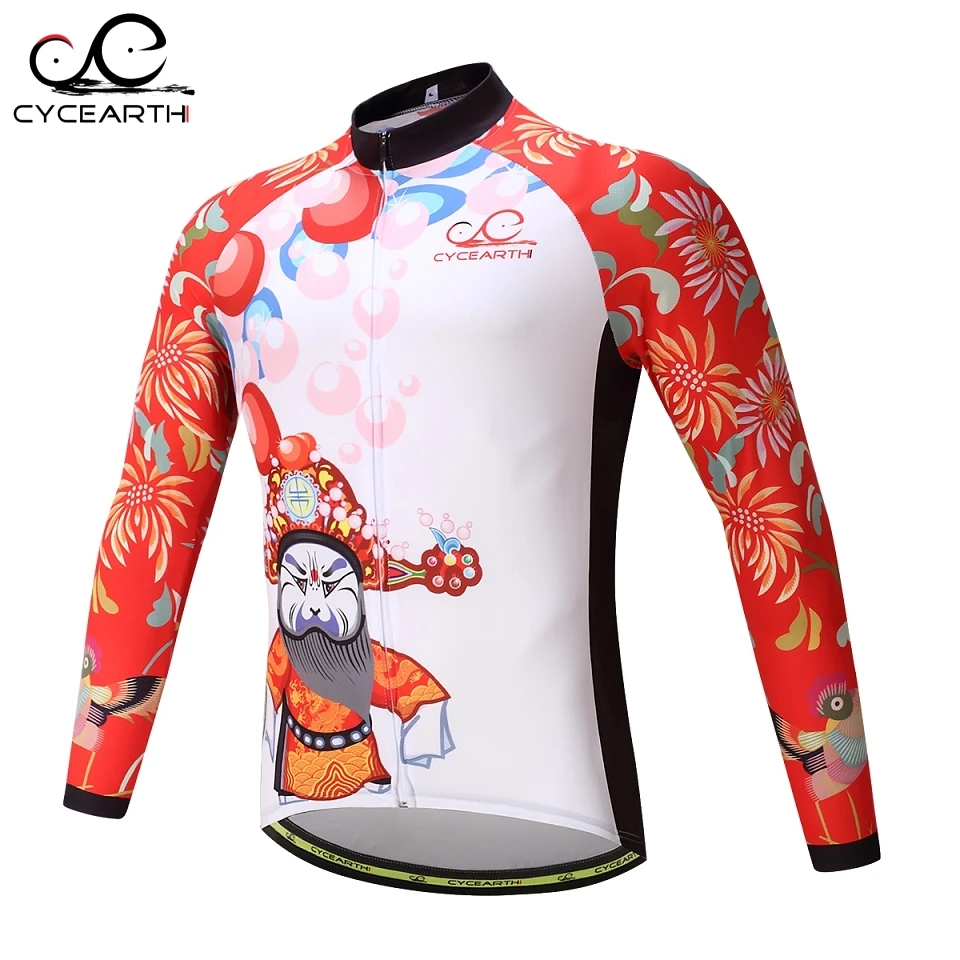 

CYCEARTH 2017 Cycling Jersey Long Sleeve Bicycle Cycling Clothing Riding Shirt Maillot Ropa De Ciclismo Breathable CELJ002