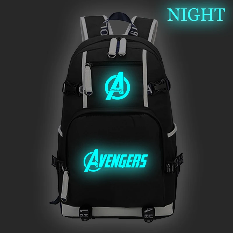 Горячий Рюкзак Супергероя Супермен Мстители Железный Человек Светящаяся Большая школьная сумка для путешествий на каждый день.