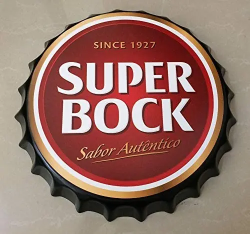 purl zither Since 1927 Super BOCK Retro Bottle Cap Metal Tin Signs Beer Cap Decoration Plates Wall Art Plaque Decoration Home