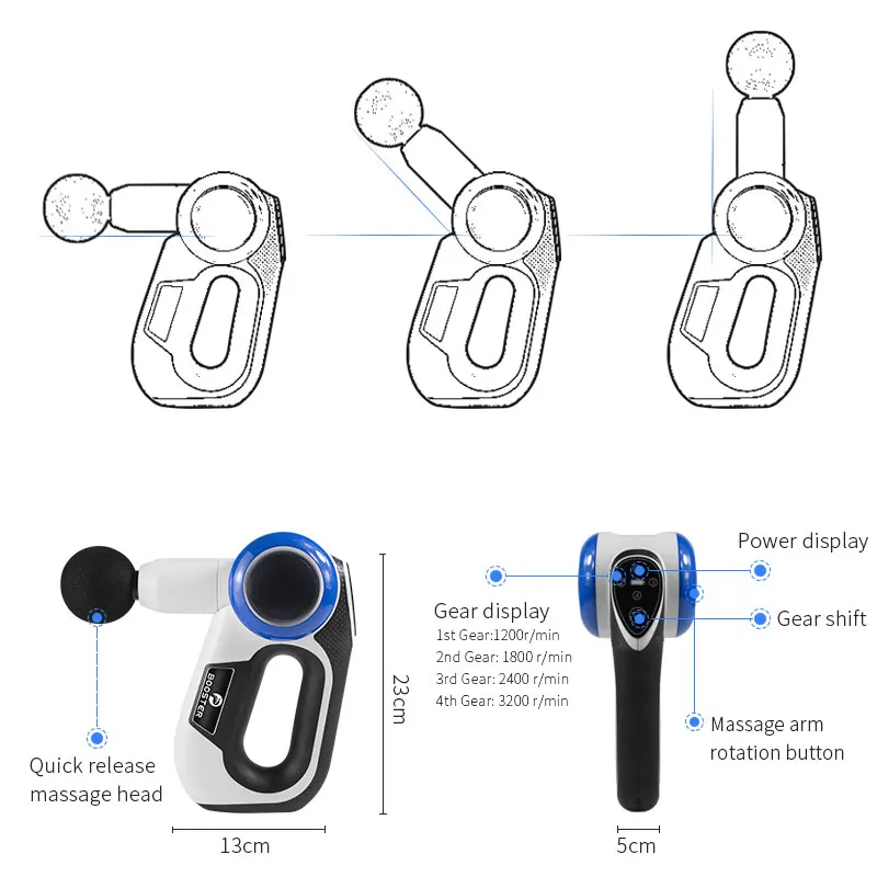 Дропшиппинг бустер S Портативный Массажный пистолет устройство 4 скорости ткани