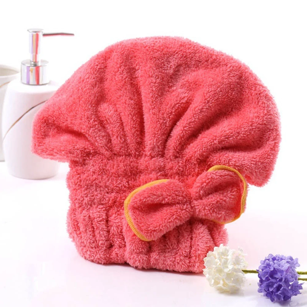 

Microfiber Bowknot Water Absorbent Turban Dry Hair Hat Bathing Shower Towel