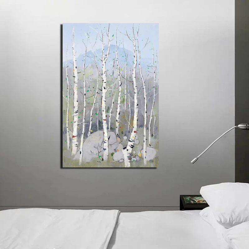 Wu Guanzhong дерево пейзаж Искусство Холст Живопись принты гостиная украшение дома
