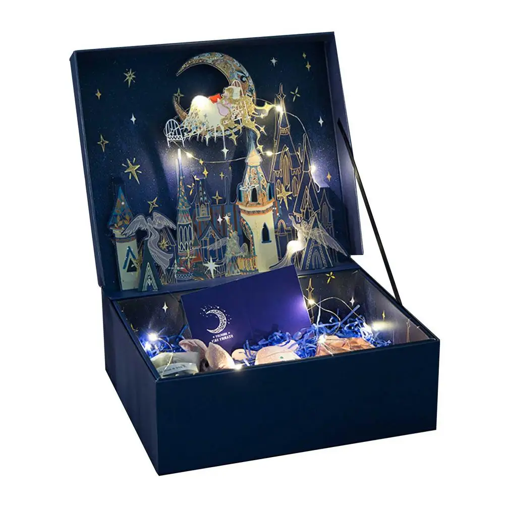 

Valentine's Day Cardboard Gift Box 3D Stereo Castle Package Case Cosmetics Skincare Jewelry Gift Box For Weeding Birthday