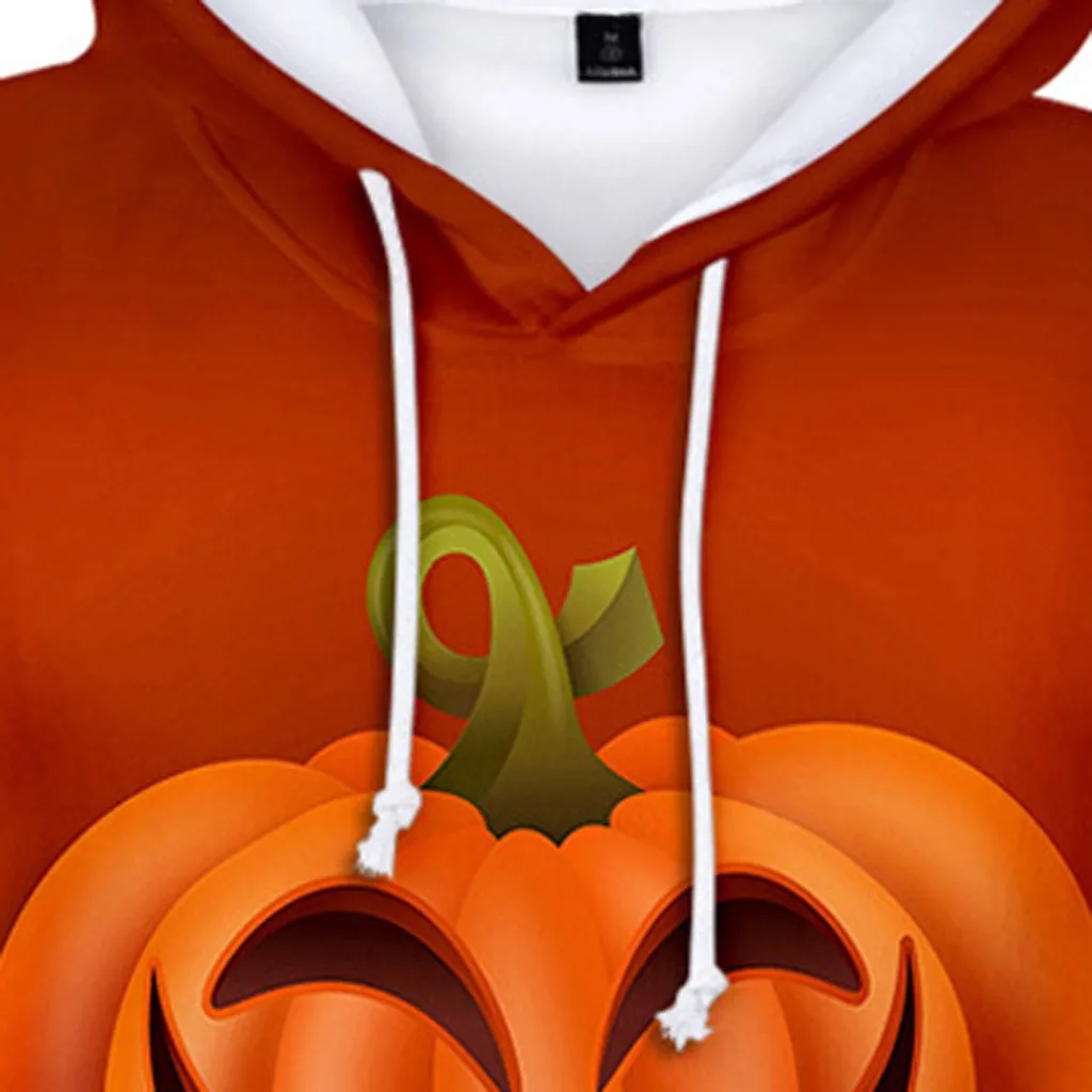 Feitong мужские повседневные страшные толстовки с 3D принтом тыквы на Хэллоуин