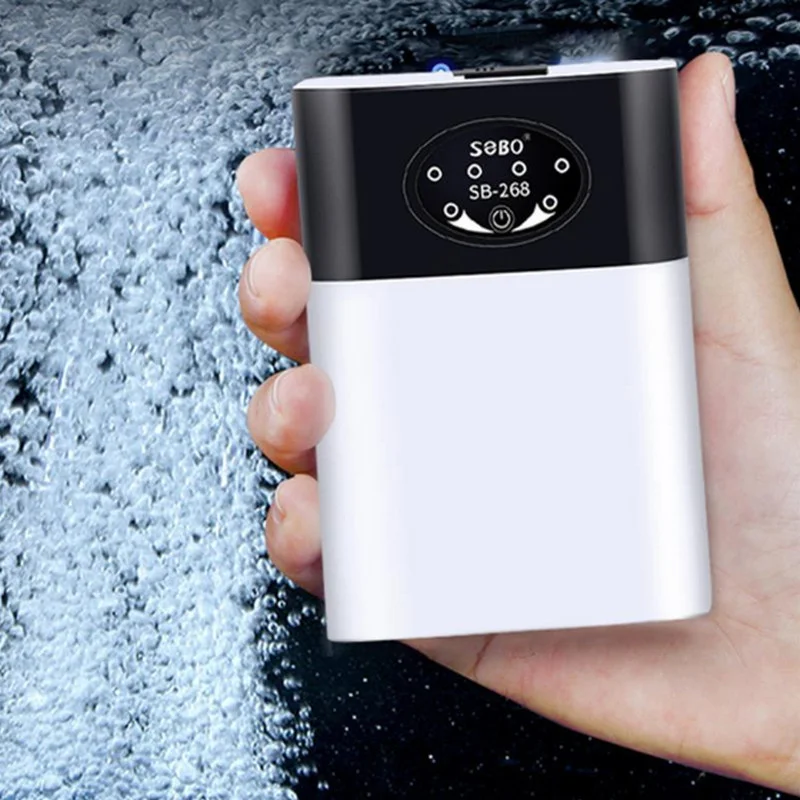 

Кислородный воздушный насос для аквариума, компрессор, двойной воздушный камень, зарядка через USB, портативная Тихая Бесшумная выхлопная тр...