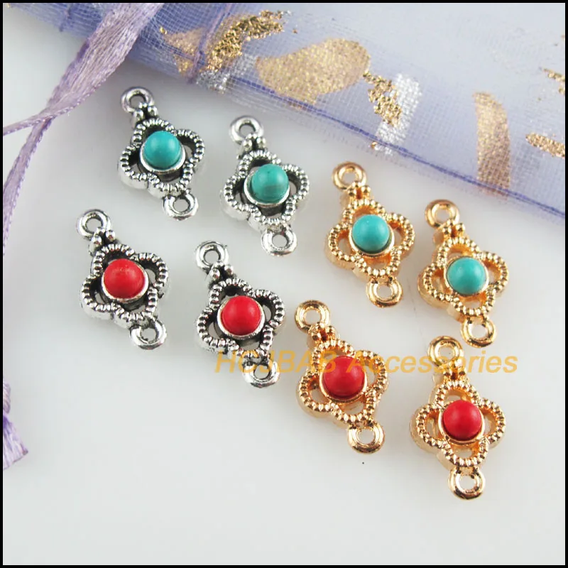 Подвески 25 Новинка с листком клевера тибетские Серебристые золотистые разъемы