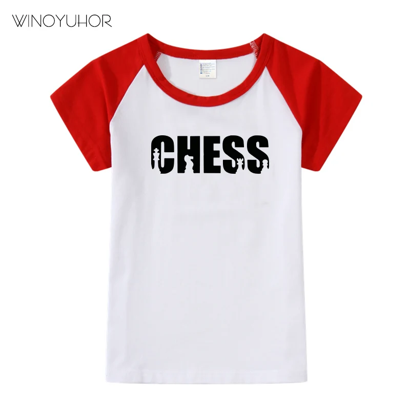 

Новинка 2023, детская одежда, летняя футболка для девочек, футболка с принтом шахматных букв, Повседневная футболка с коротким рукавом для маленьких мальчиков, топы унисекс