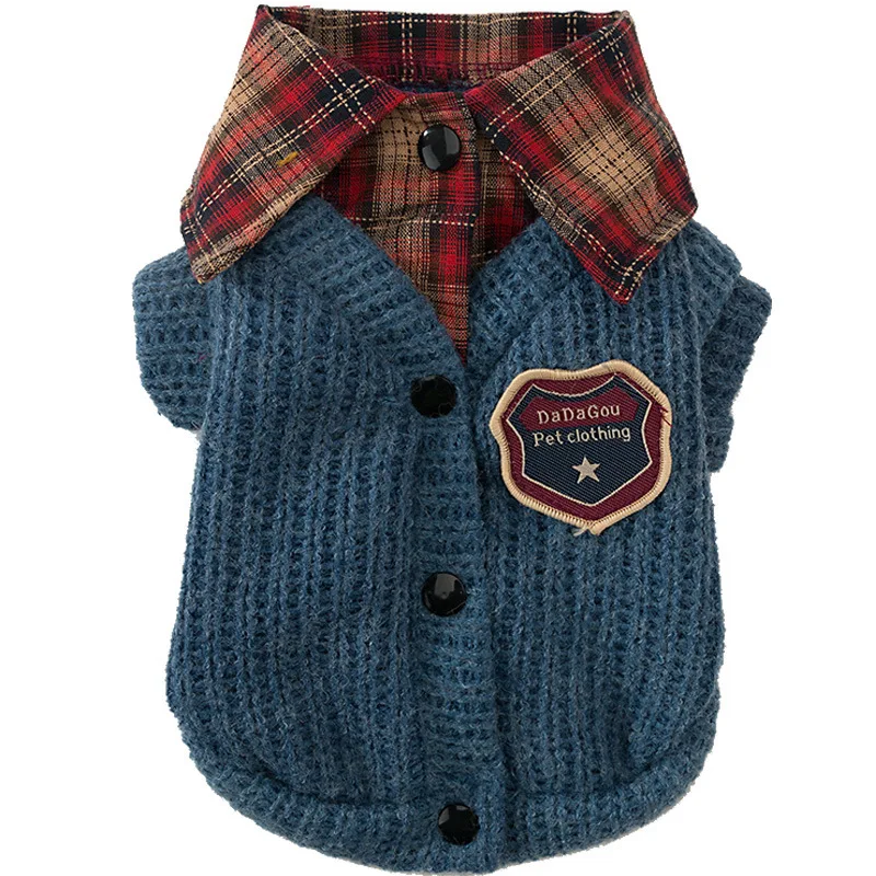 

Clothes for Small Dogs New Fake Two-piece Puppy Vest Sweater for Small and Medium-sized Dogs Warm Two-legged Clothes Fashion New