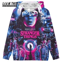 stranger things 3d cool oversized hoodie boys girls fashion street sweatshirt autumn 2021 new childrens clothes pullover tops