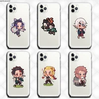 demon slayer kawaii anime phone case clear for iphone 12 pro max mini 11 pro xs max 8 7 6 6s plus x 5s se 2020 xr cover