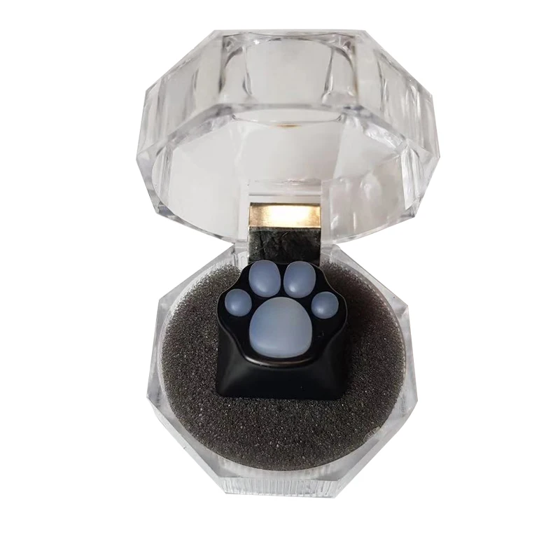 Transparent Black 1 шт. милый коготь кошки пластиковый колпачок PBT персональный Вишневый переключатель Blossom Keycap для механической клавиатуры Розовый Черный - Цвет: Transparent Black