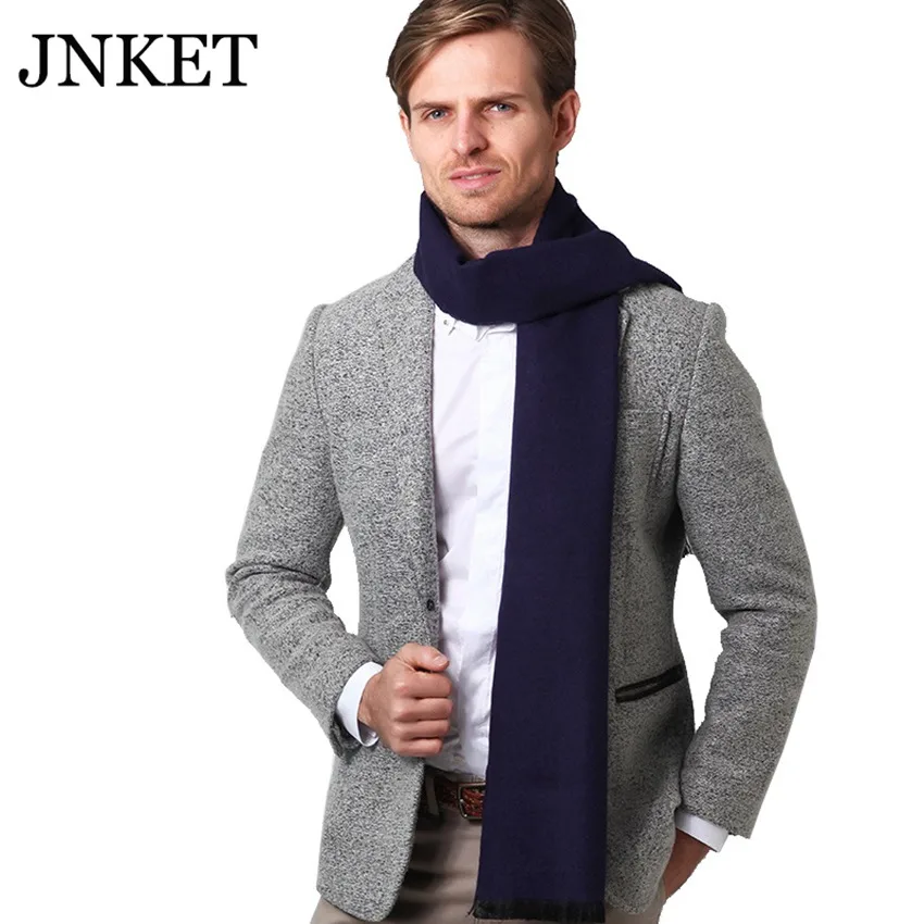 

JNKET Men's Solid Color Cashmere Feel Scarf Soft Warm Scarves for Fall Winter