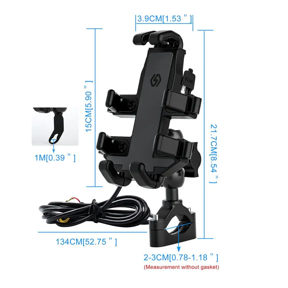 

Universal Bike Phone Mount For Motorcycle Bike Handlebars Adjustable Phone Holder Fits IPhone 12 11 Samsung S21 S20 S10