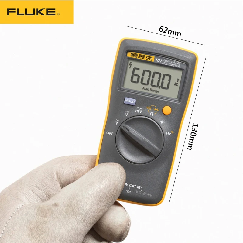 Портативный цифровой мультиметр Fluke 101 тестер с автоматическим выбором диапазона