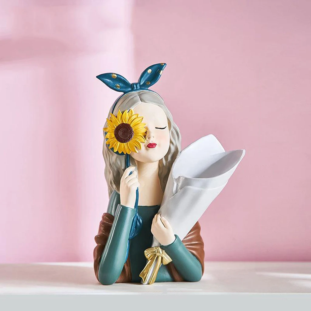 Шикарная девушка сухая Цветочная ваза искусство ремесло Смола бар Настольный