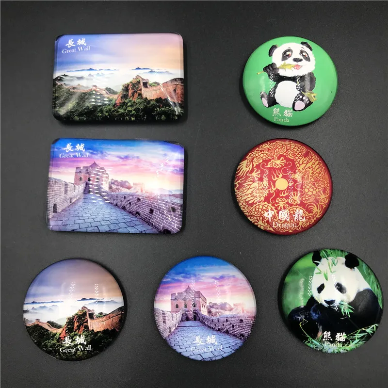 Китайский стиль магниты на холодильник Хрустальное стекло магнитный Пекин