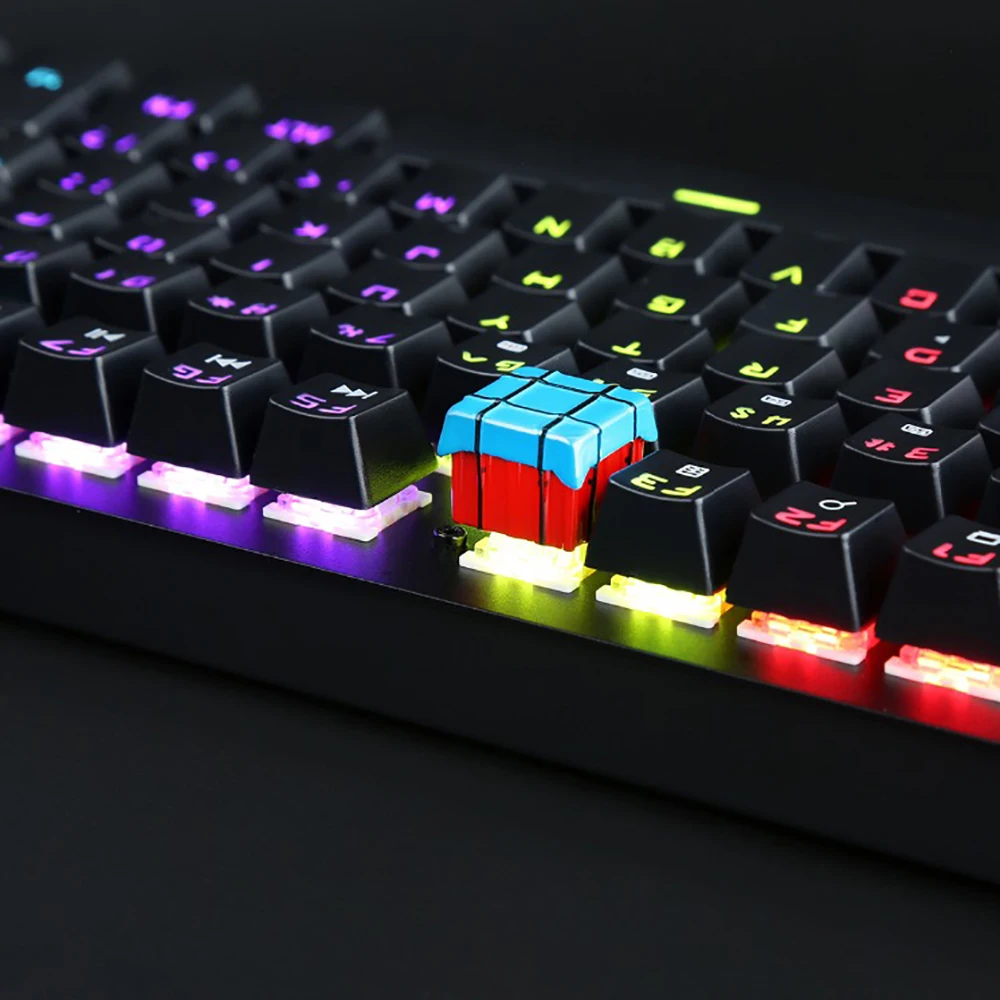 Кепка для ключей с клавиатурой powstro metal PUBG theme keycap helmet Air Supply box bomb Личная