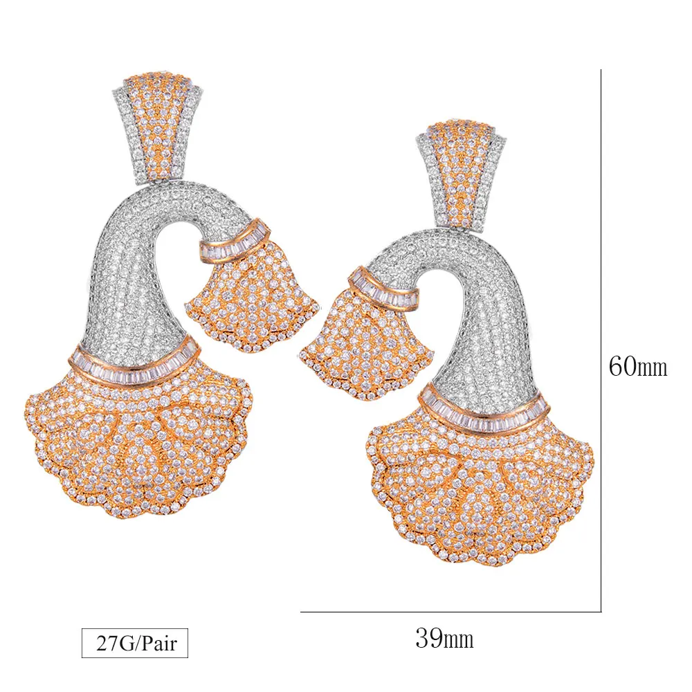 

GODKI Luxury Ginkgo Leaf Dangle Earrings For Women Wedding Waterdrop Cubic Zirconia DUBAI Bridal Earring Jewelry Accessories2020