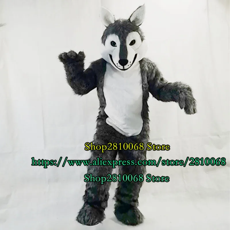 Высокое качество длинный пушистый Собака Хаски &quotЛиса&quot &quotВолк&quot маскарадный