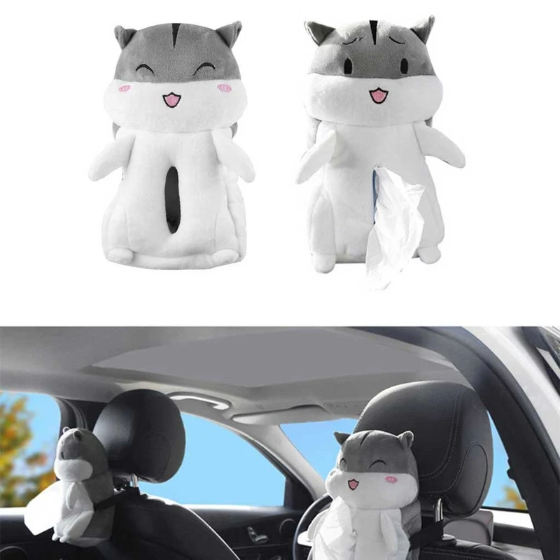 

T3ED Creative Tissue Storage Box Car Interior Lovely Plush Tissue Holder Good Gift for friends Family