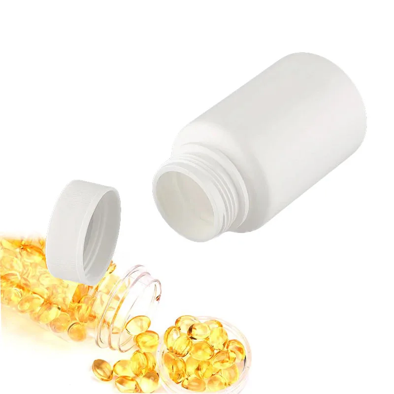 

Free shipping 50pcs 100ml 100cc Empty White Solid Capsules Container Powder Pill Bottle