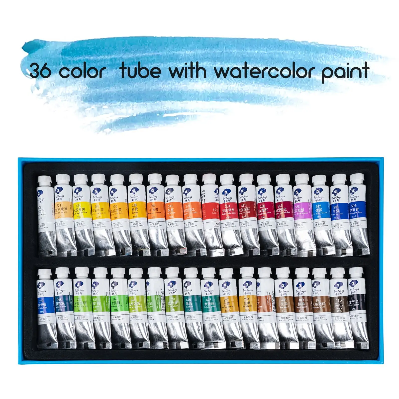 

Paul Rubens 18/24/36 Colors Watercolor Tube Paints 5ML per Tube Perfect for Beginner Hobbyist and Student Art Supplies