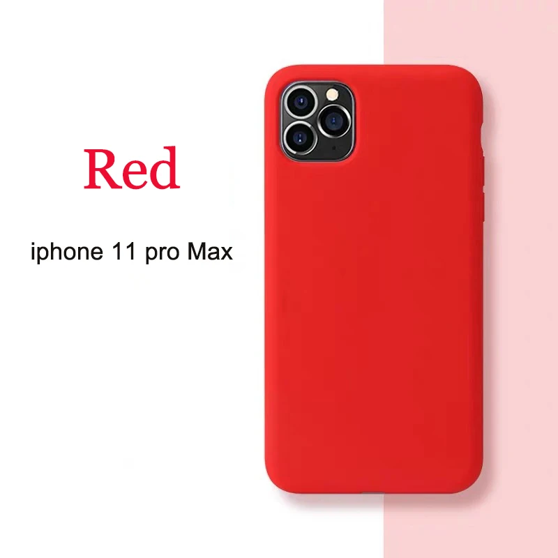 Жидкий силиконовый чехол для iphone 11 pro max X XS XR для iphone 6 7 8 Plus Мягкий тонкий полное покрытие 9-цвет чехол s - Цвет: Red