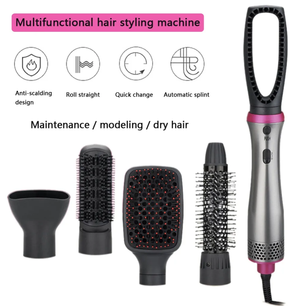 5 в 1 многофункциональный фен Volumizer щеточный валик вращается Styler гребень для укладки выпрямления волос щипцы для завивки влажное сухое использование