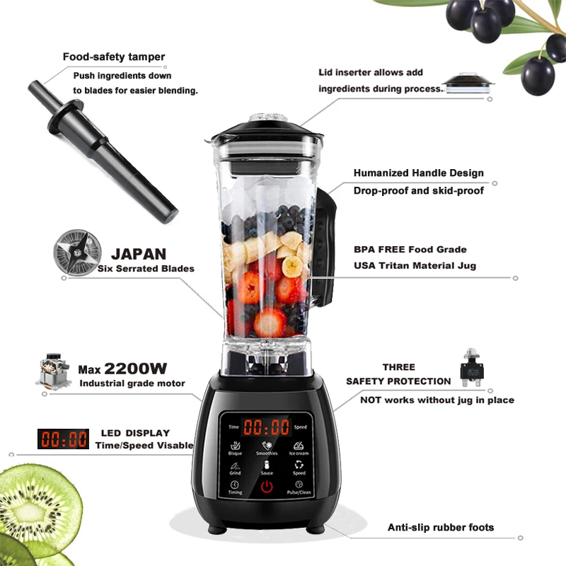 

Digital Automatic Professional Blender Mixer Juicer Food Processor Ice Smoothies power Fruit soy milk maker juice maker machine