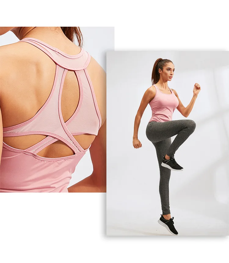 

Women's Yoga Vest Sexy Was thin Skinny Quick Dry Clothes High Elastic Breathable Fitness Running Sports Badminton baseball Vest