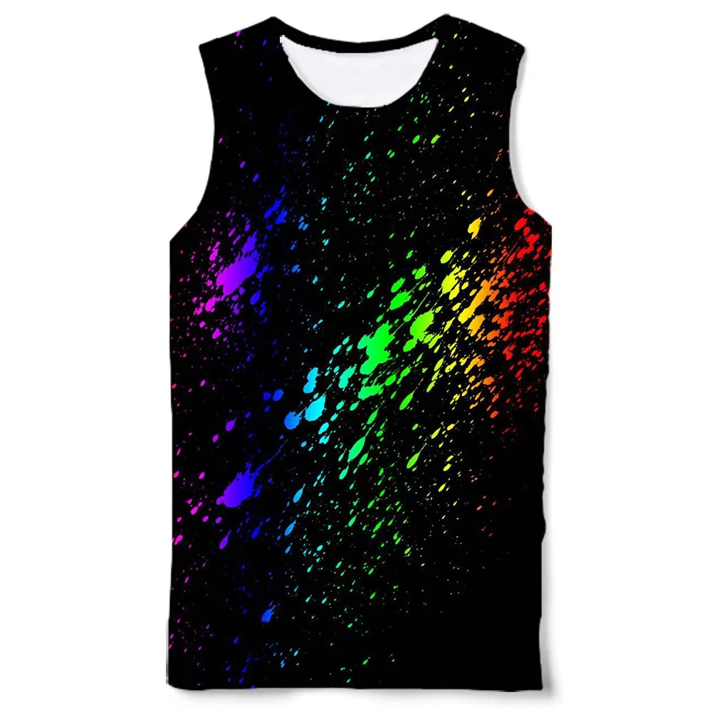 

Kid's Graphic Tank Top Boy And Girl 3D Print Sleeveless Colorful Pattern Top Rainbow Tees