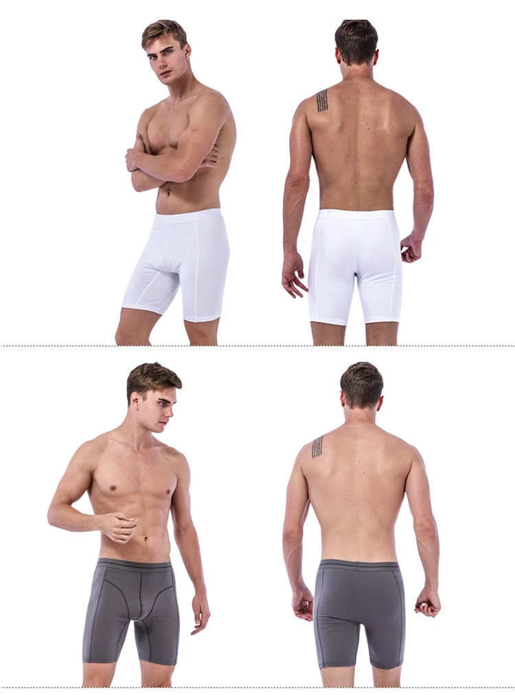 J-BOX, 1 шт., мужское сексуальное нижнее белье, Cueca, мужской однотонный цвет, хлопок, размера плюс, мужское длинное нижнее белье, боксеры, толстые трусы-боксеры для геев, мужские трусы