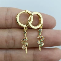 high quality fashionable snake rainbow aaa zircon earring suitable for womengirls wedding party jewelry party gift
