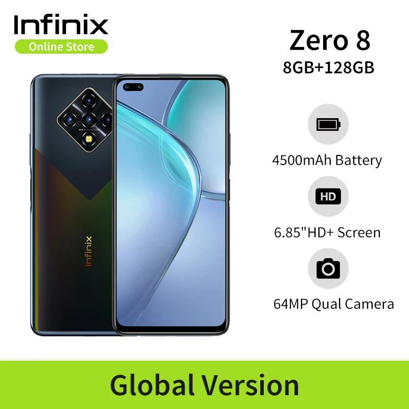 Новая глобальная версия Infinix Zero 8 ГБ 128 смартфон 6 85 дюйма FHD 90 Гц полноэкранный