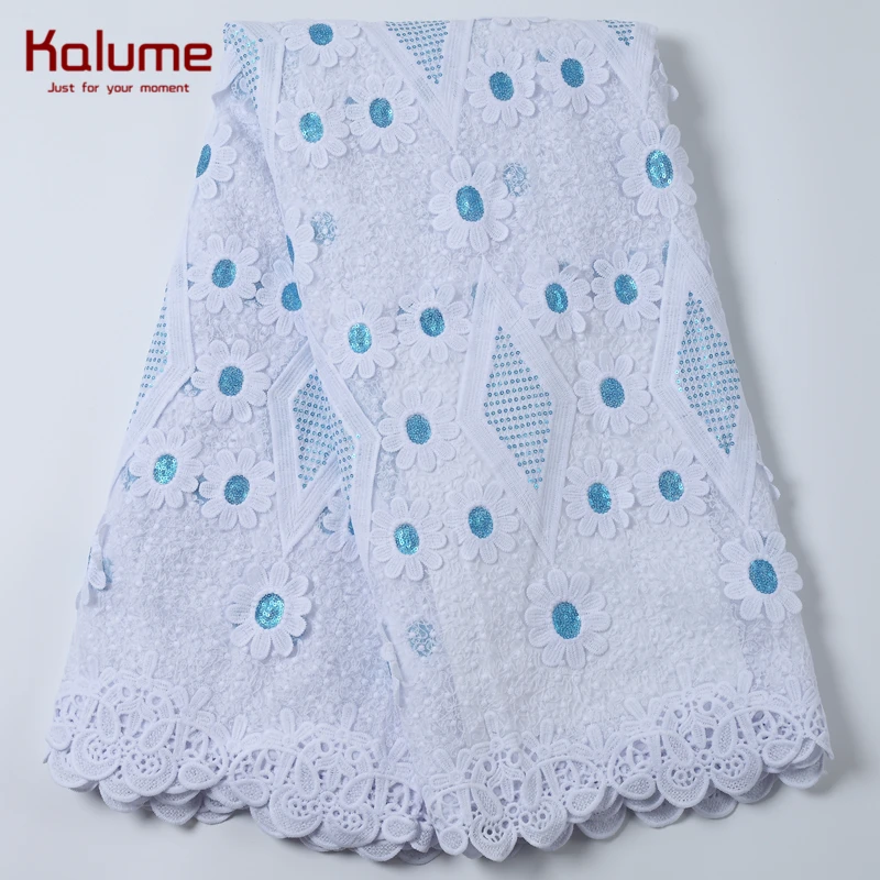 

Kalume High Quality African Lace Fabric 3D Flower French Lace Fabric Embroidery Nigerian Lace Fabric For Wedding Party Sews 2189