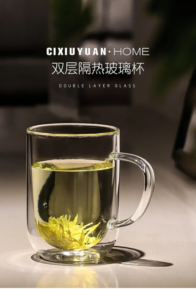 

Double-layer Glass Thickened Anti-scalding Coffee Cup Office Special Tea Cup Mug Water Cup Champagne Glasses Glass Water Bottle