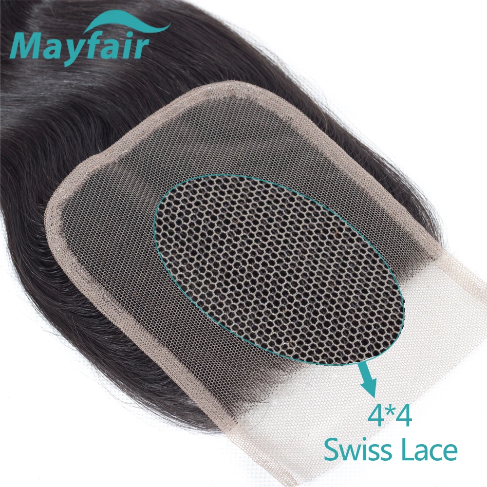 

Mayfair 4x4 Lace Closure Body Wave Hair Brazilian Human Hair Non-Remy Hair Closure For Women Swiss Lace DIY Wig Closure