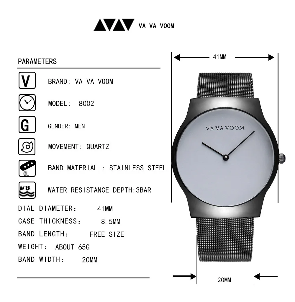 

Men's watches 2021 simple fashion mesh quartz watches men's top brand business stainless steel waterproof watch for men