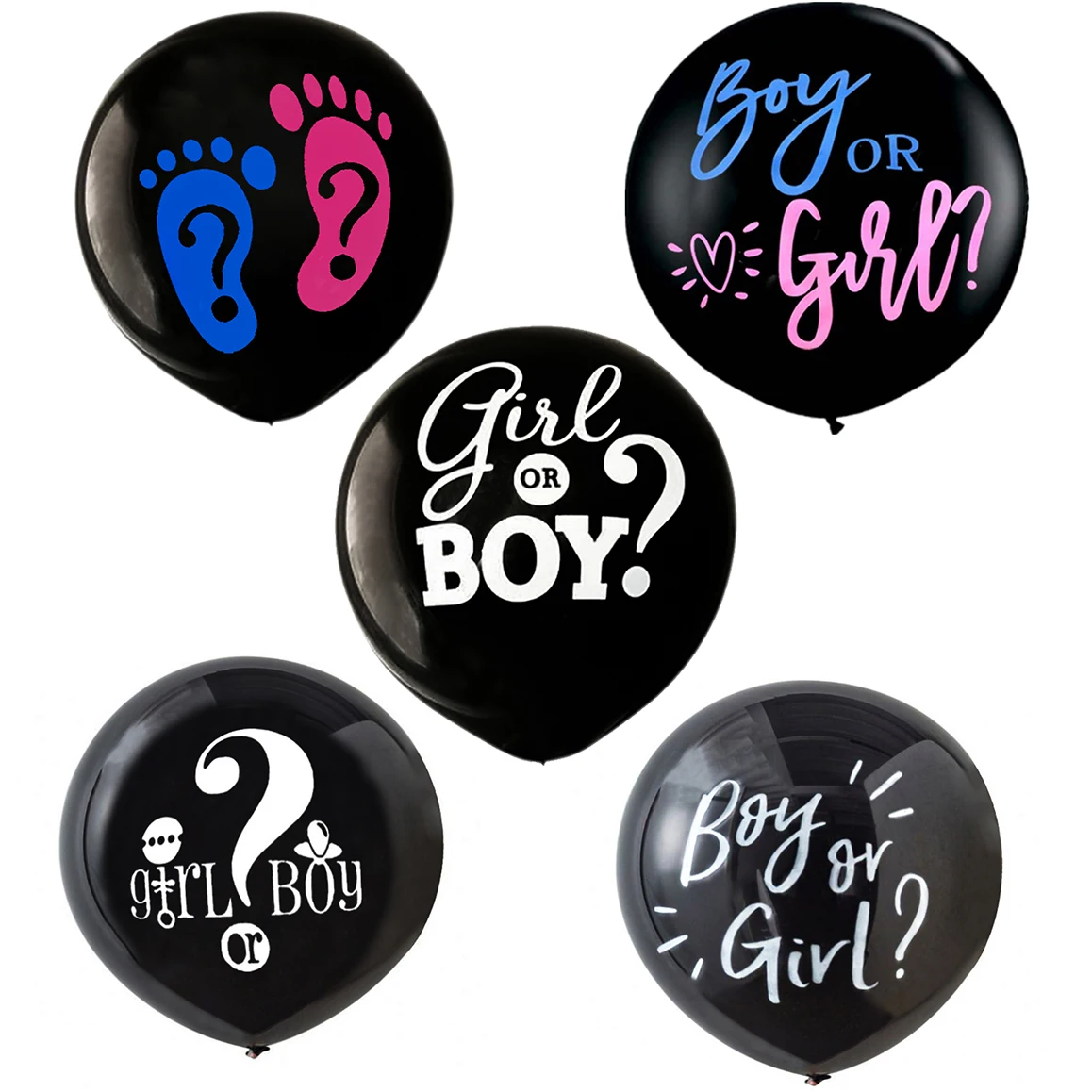 

1 Set Giant Boy Or Girl Gender Reveal Black Latex Balloon Baby Shower Confetti Ballons Birthday Gender Reveal Party Decoration
